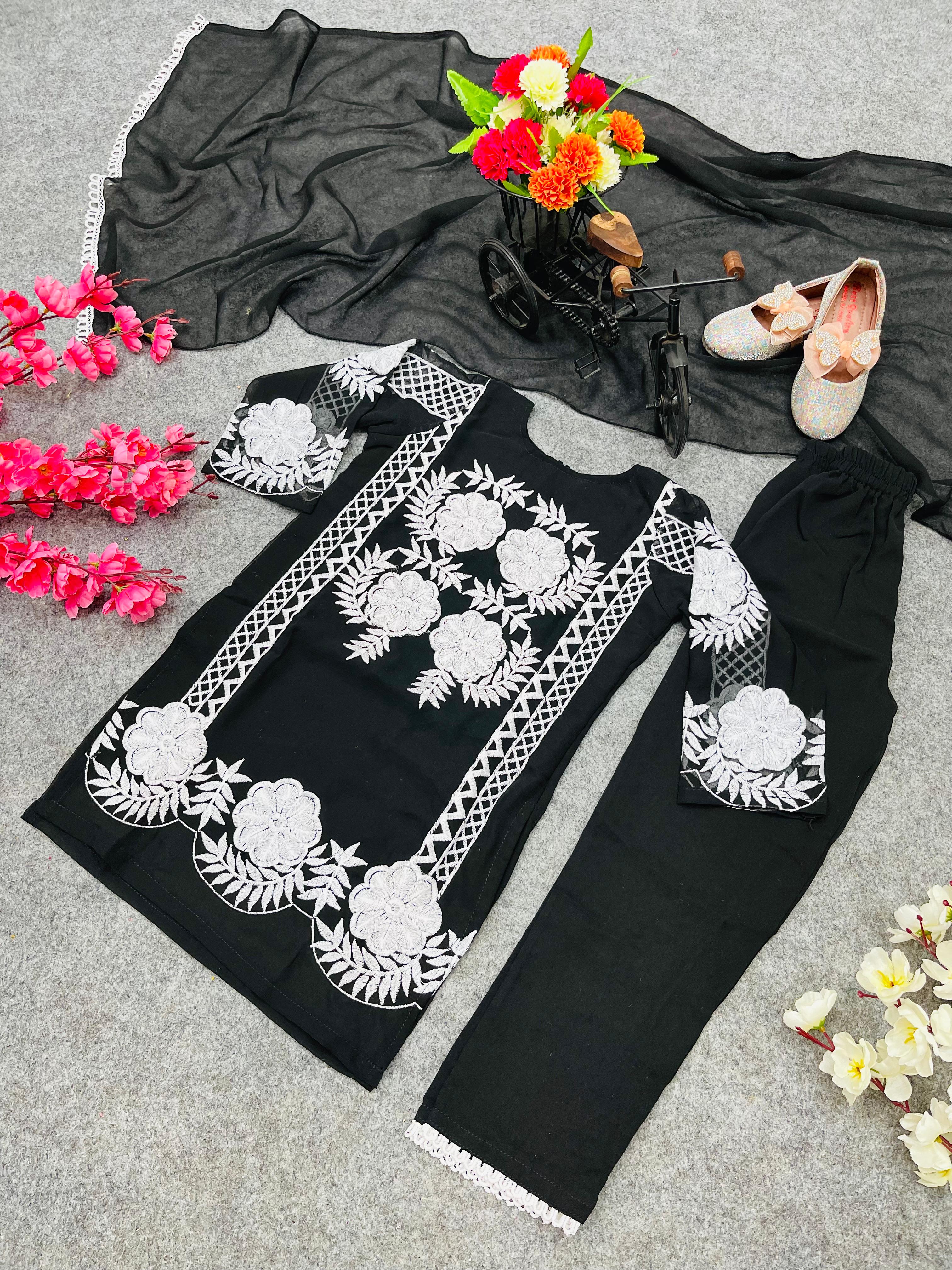 New Designer Heavy Fox Georgette Embroidery Top-Bottom With Dupatta OC-141