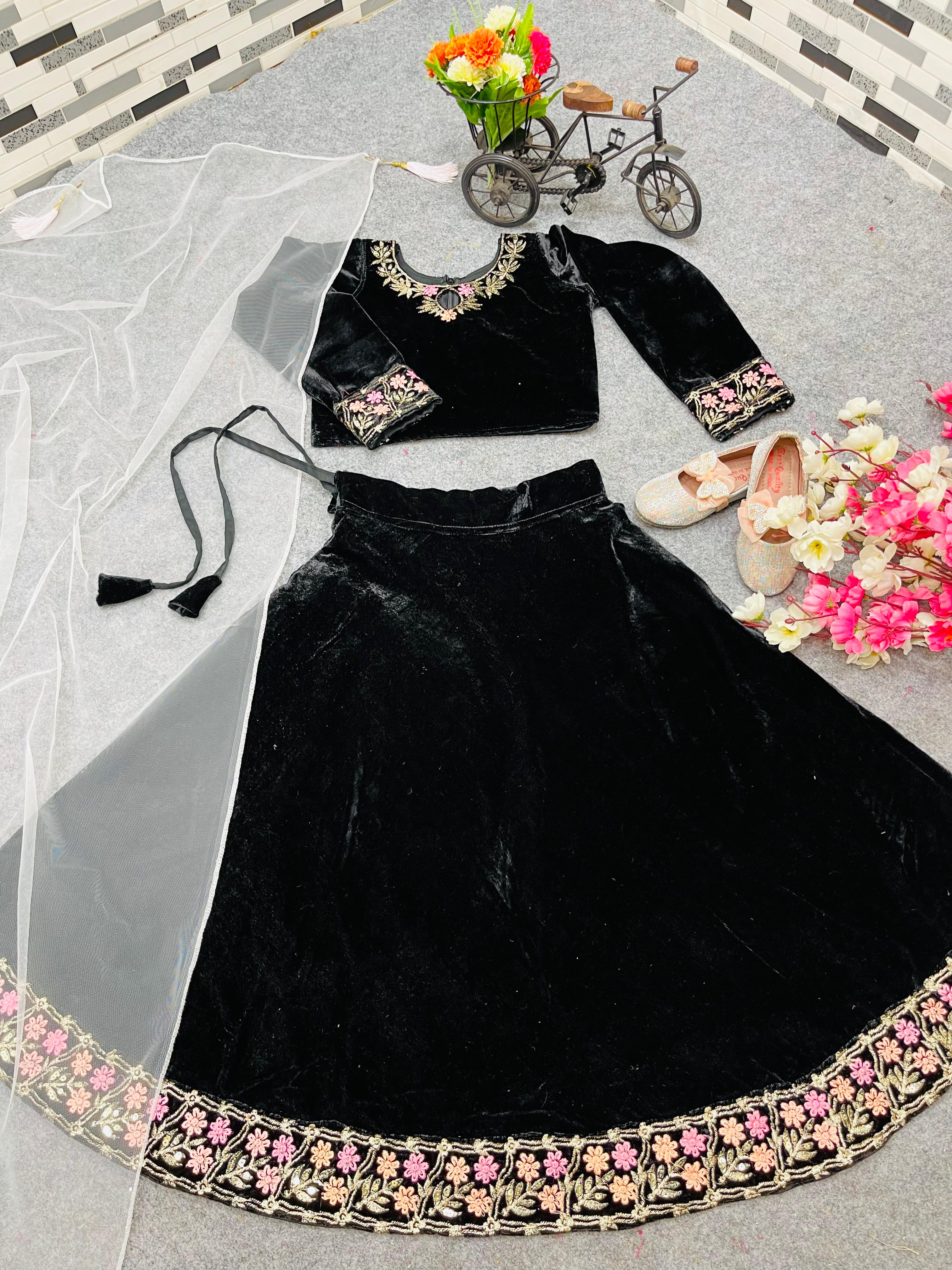 New Designer Heavy Viscose Velvet Lehenga -Choli OC-148