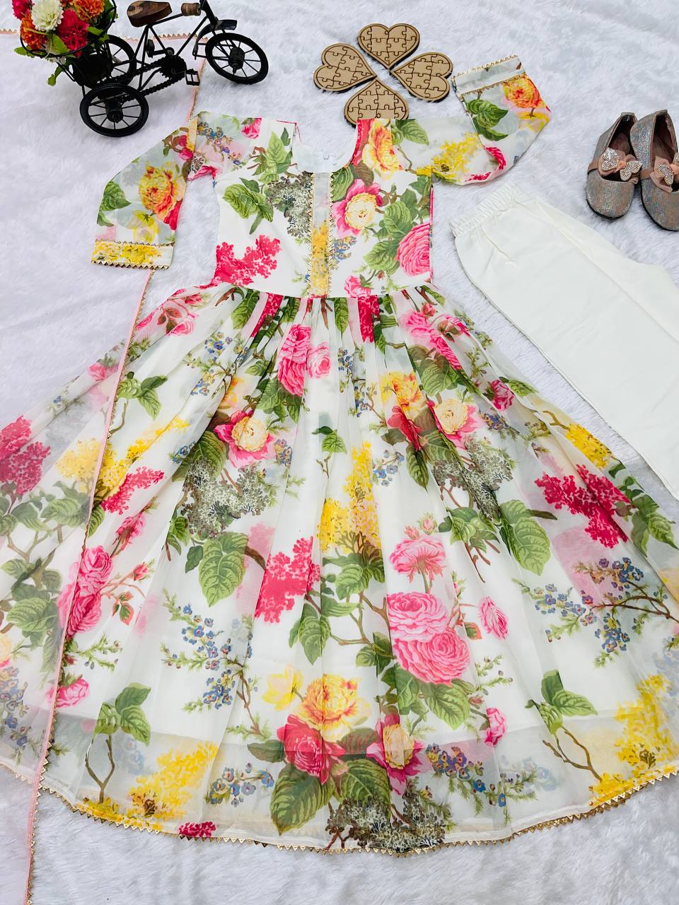 Presenting New Designer Heavy Fox Georgette Gown With Digital Print work Ready To Wear Collection OC-180