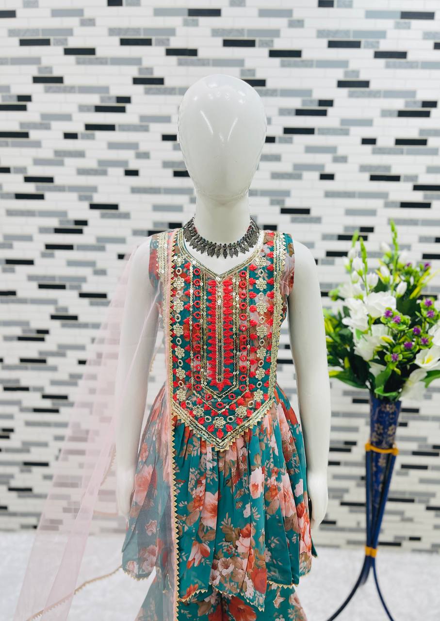 TOP WITH SARARA AND DUPATTA FULL STTICHED OC-184