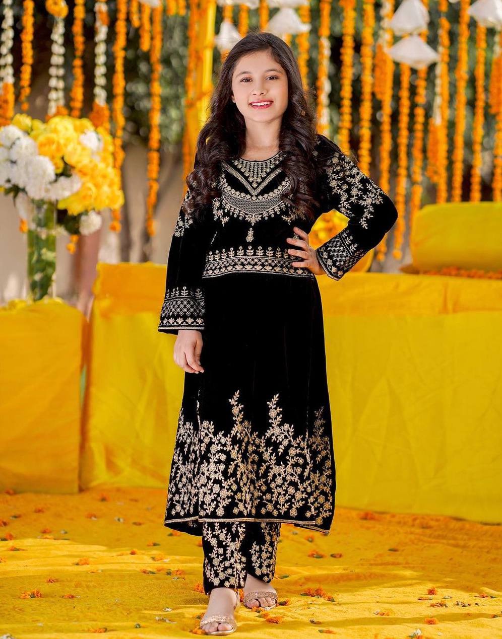 Winter Collection Beautiful Heavy Embroidery Siqunce Work Gown-Pent OC-190