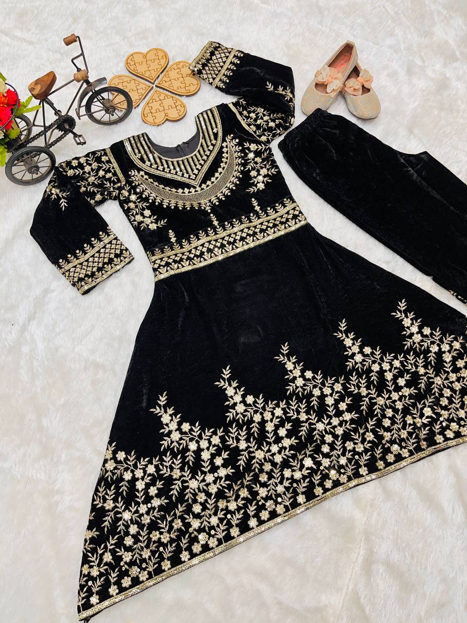 Winter Collection Beautiful Heavy Embroidery Siqunce Work Gown-Pent OC-190